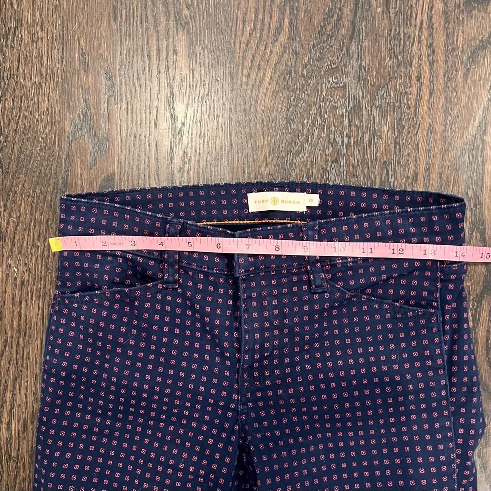 Tory Burch Navy Daisy Dot Emmy Floral Patterned Pants